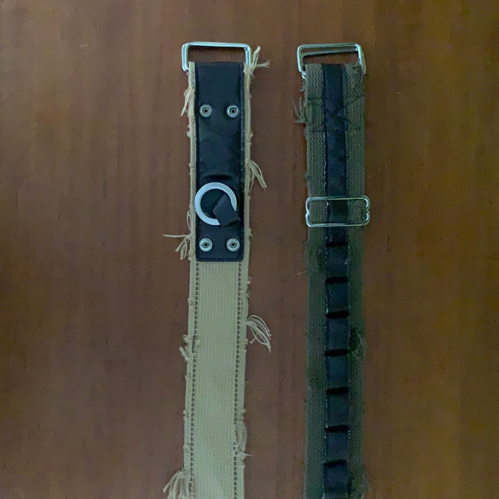 2 vintage canvas belts